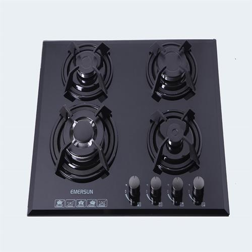 اجاق گاز صفحه شیشه ای 4شعله، چربی گیر گرد لعاب دار